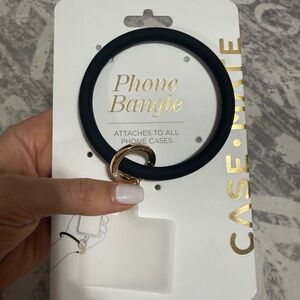 case-mate Phone Bangle Wrist Strap in Black with Gold Ring